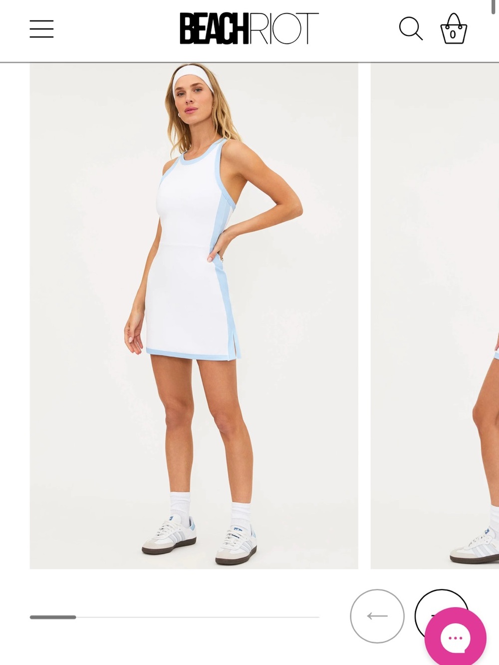 Beach Riot Zephra White and Light Blue Sleeveless Mini Dress